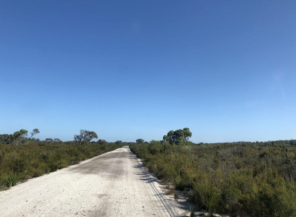 Chesapeake Road on the western side of Gardner River. South-West Western Australia.