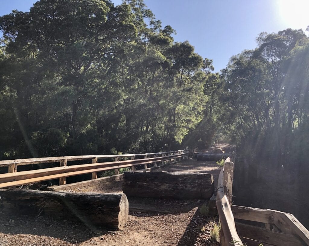 The decaying bridge over Gardner River, Chesapeake Road.