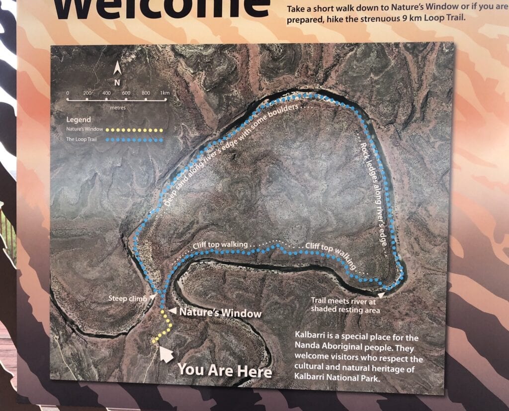 The path of the strenuous 9km Loop Walk. Kalbarri National Park, Western Australia.