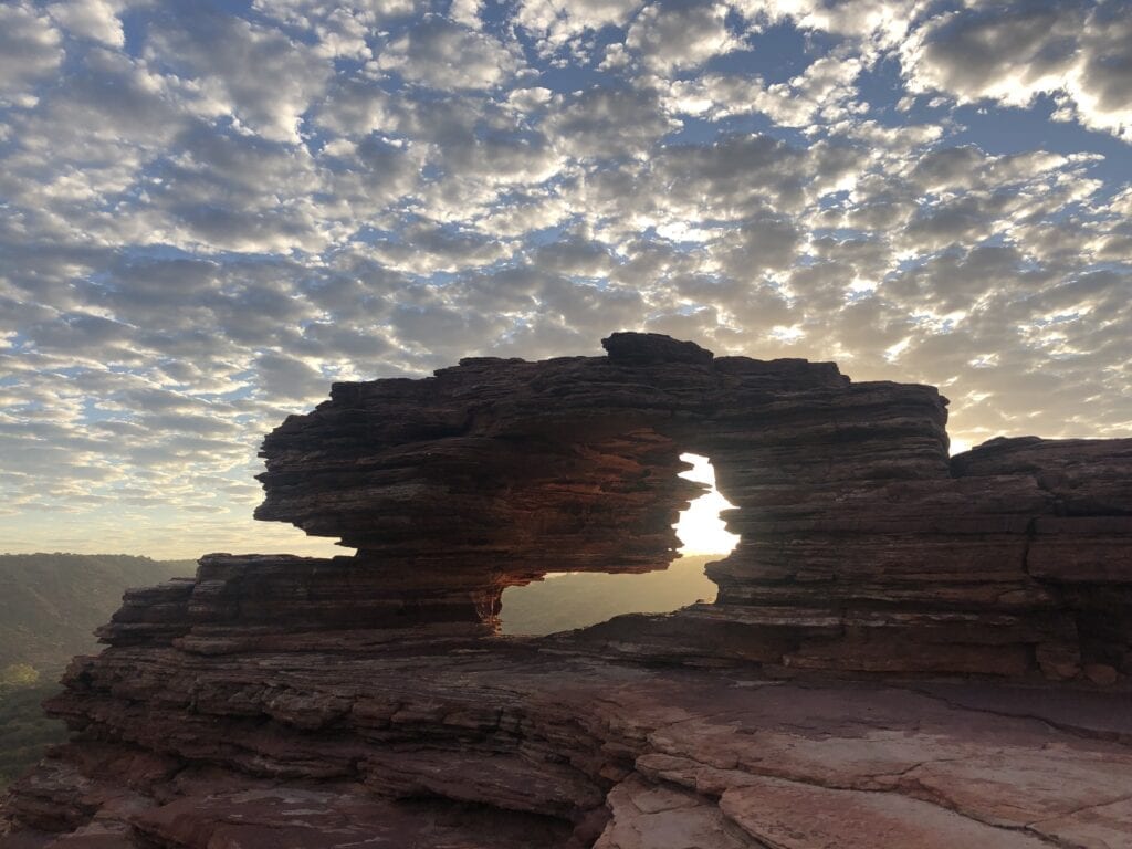 Nature's Window at sunrise. Kalbarri National Park, Western Australia.