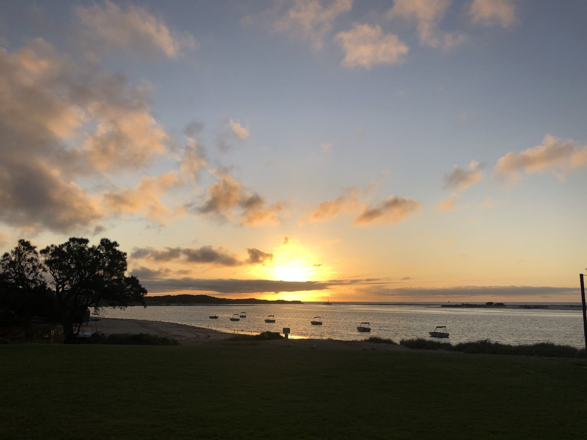 Sunset over the mouth of Murchison River. Kalbarri Western Australia.Kalbarri Western Australia.