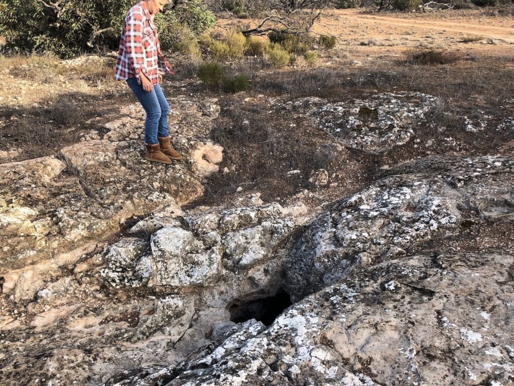 Bunabie Blowhole beside the Old Eyre Highway. Nullarbor Plain, SA.