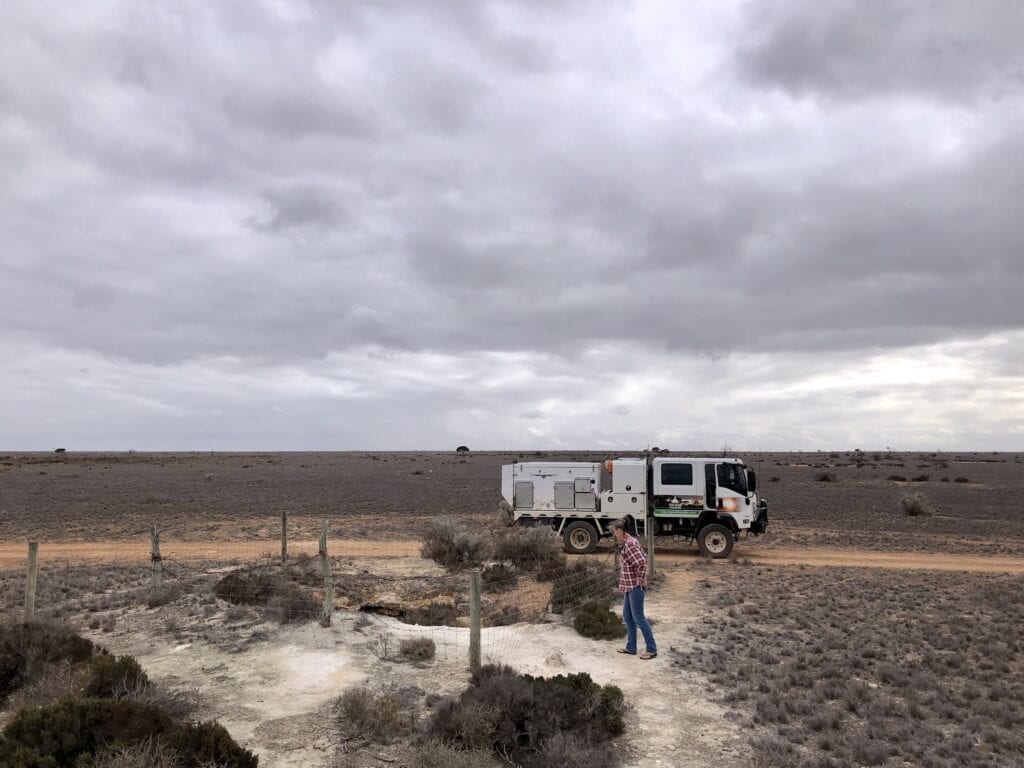 An old mine shaft beside the Old Eyre Highway. Nullarbor Plain, SA.