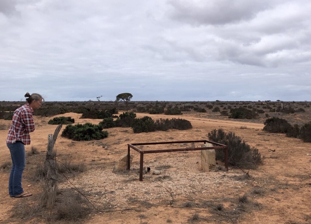 The lonely grave of Herman Johnson who died Dec 1889. Beside the Old Eyre Highway, Nullarbor Plain SA.