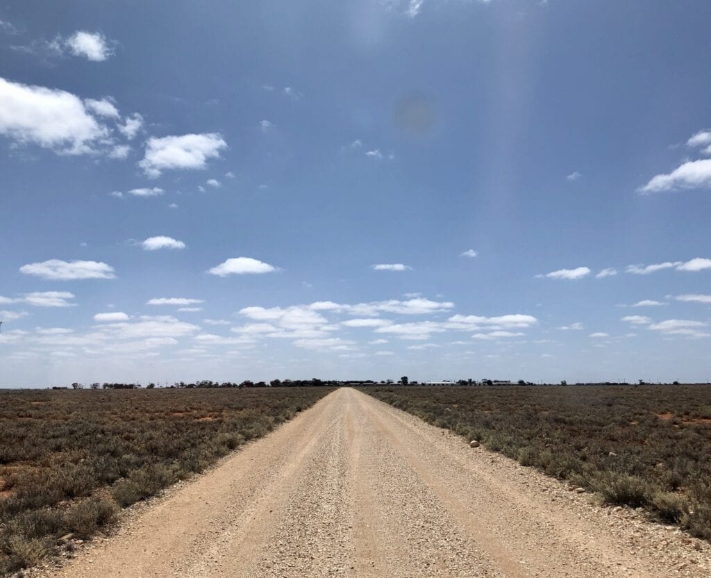 The vast Nullarbor Plain on the drive to Cook on the Trans Australian Railway.