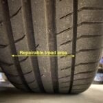 Are tyre plugs legal? The repairable tread area of a typical tyre.