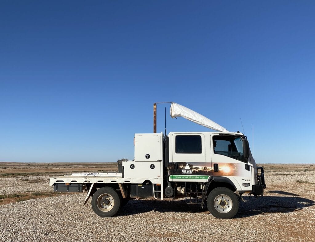 One of our jobs was to replace the wind sock at Milparinka airstrip, NSW