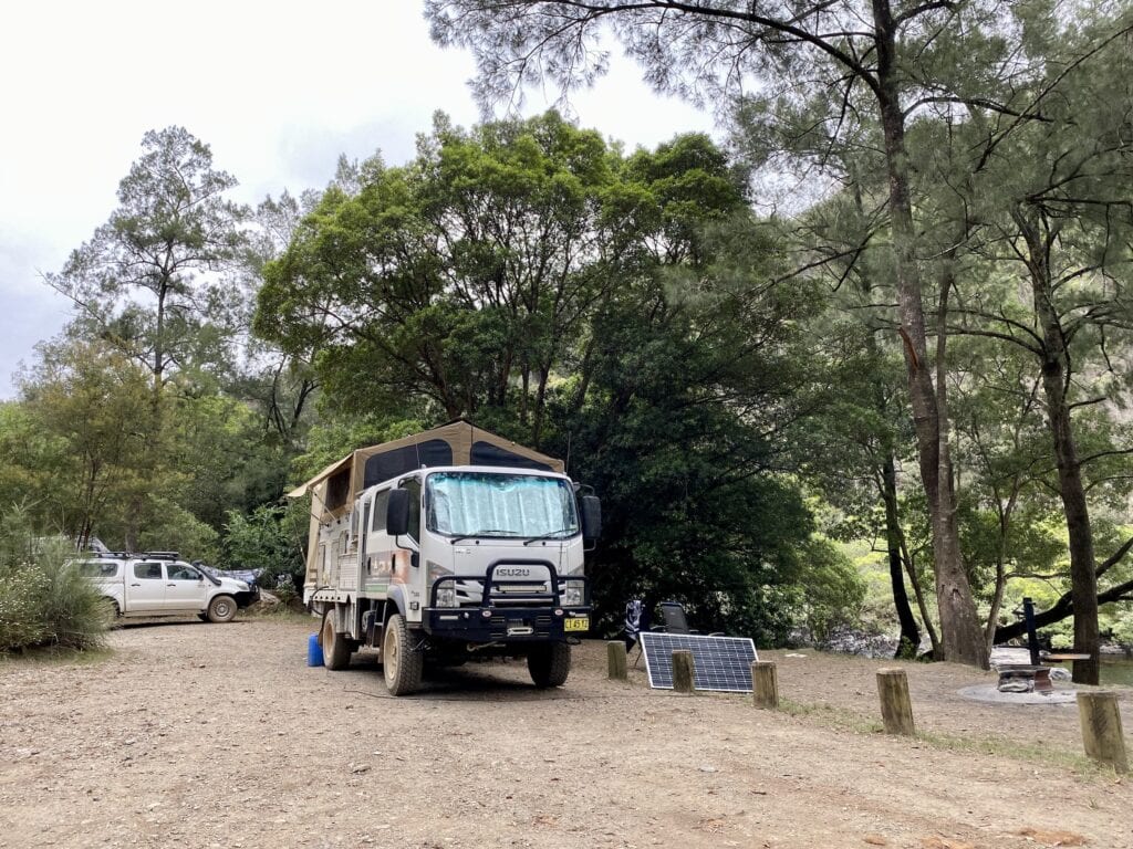 Our campsite at Platypus Flat campground, Nymboi Binderay National Park, NSW.