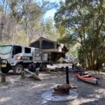 Our campsite at Platypus Flat campground, Nymboi Binderay National Park NSW.