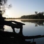 Sunrise on an Australian Outback river.