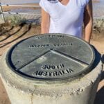 The Haddon Corner marker on the South Australian/Queensland border.