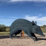 Bandicoot wire sculpture at Sturt National Park, NSW.