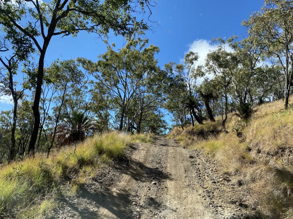 The steep High Country drive at Mount Moffatt, Carnarvon Gorge National Park, QLD.