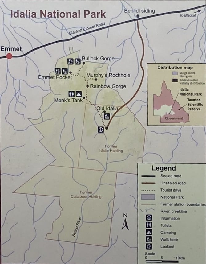 Detailed map of Idalia National Park QLD.