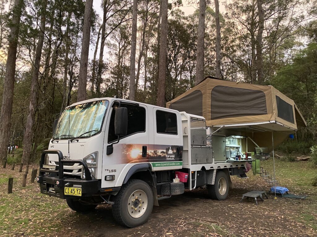 Isuzu 4WD truck with Wedgetail Camper in northern NSW.