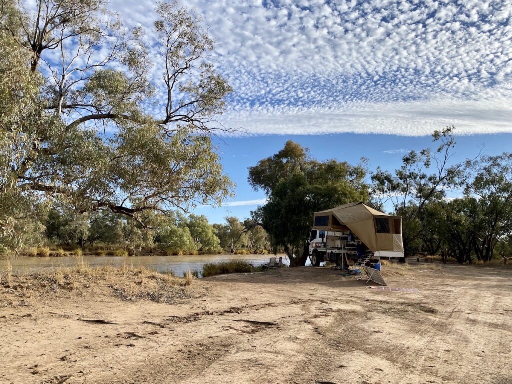 Camped at Corni Paroo Waterhole, Currawinya National Park QLD.