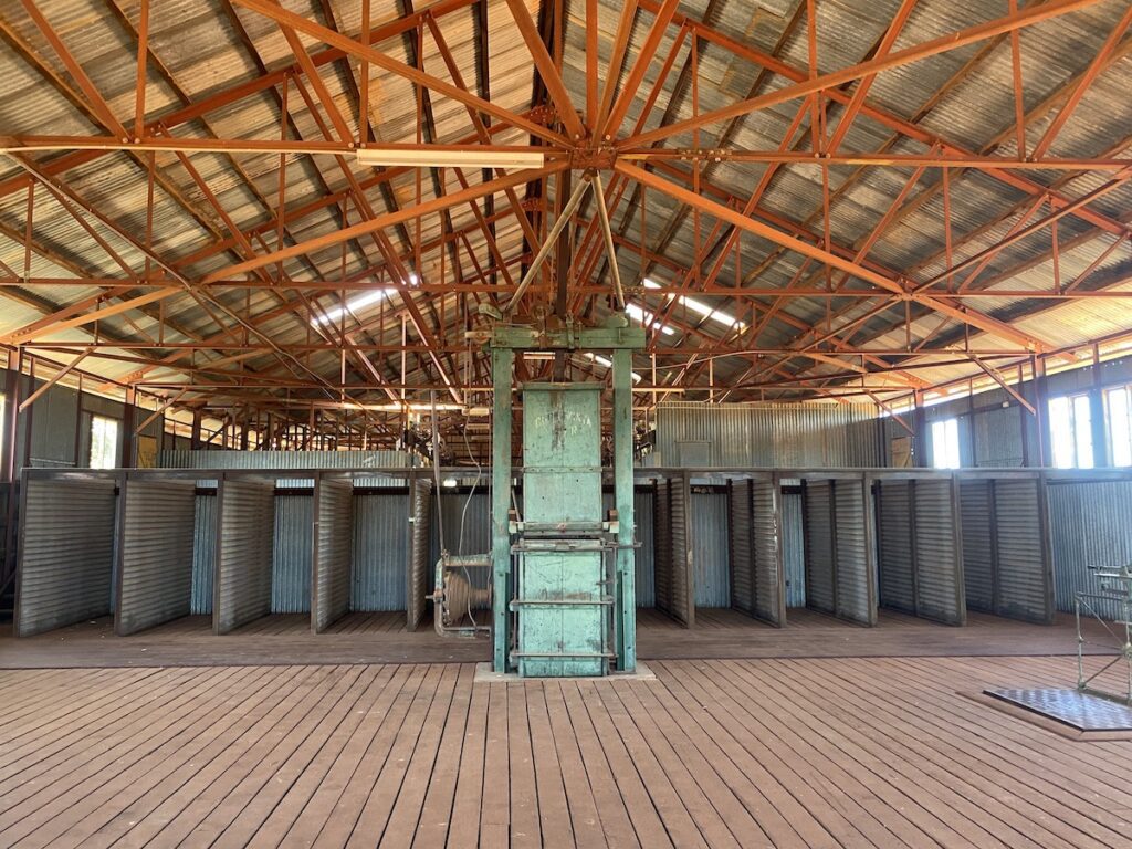 Inside Currawinya Woolshed, Currawinya National Park QLD.