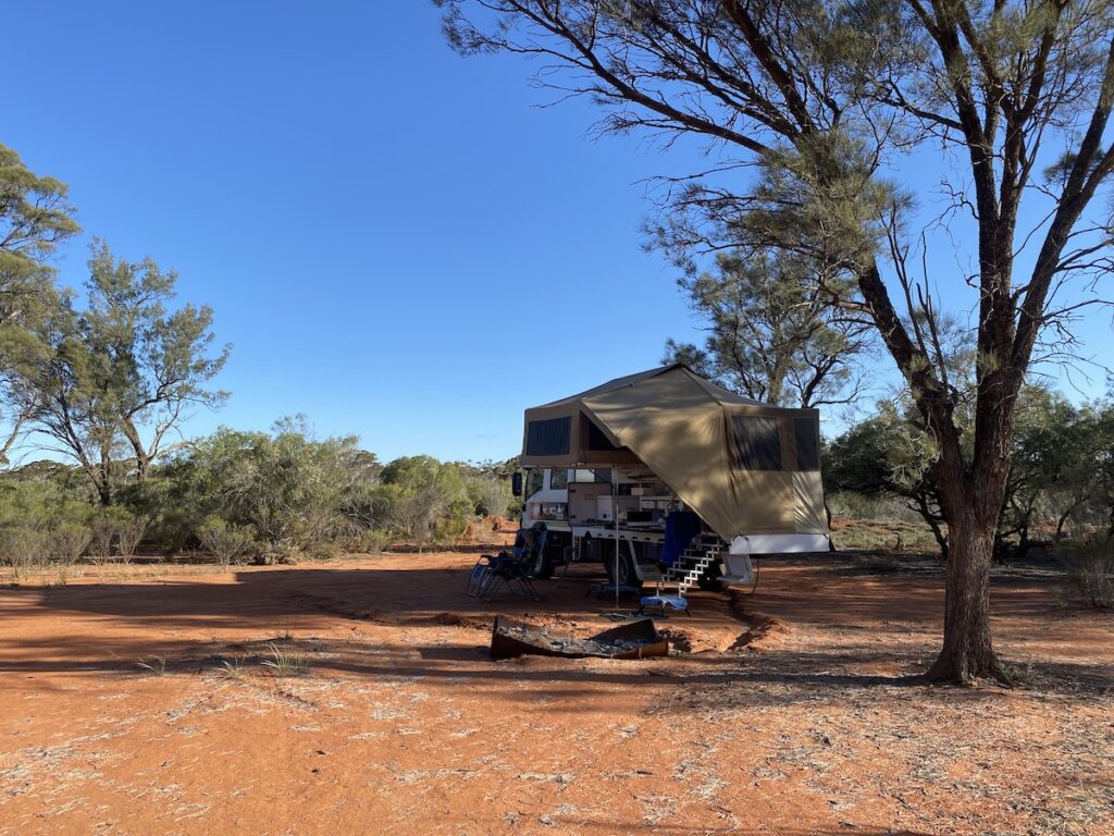 Camping at Danggali Conservation Park, South Australia.