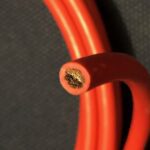 Cable size is determined by the cross-sectional area of the copper core inside the insulation.