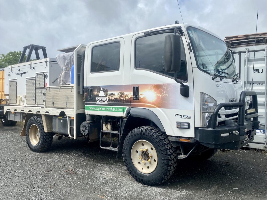 Isuzu NPS truck with new Founders tyres fitted.