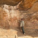 Rock art and stencils at Mutawintji National Park NSW.