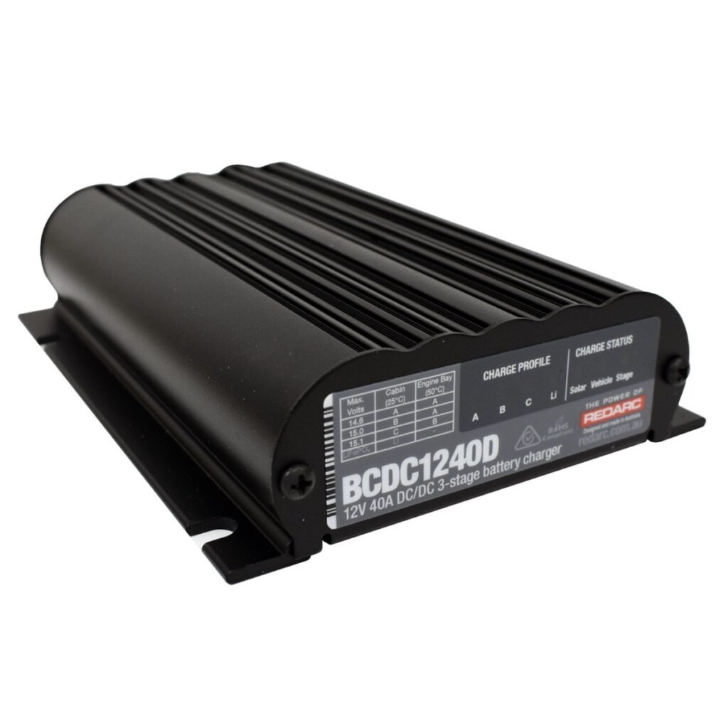 REDARC 40A BCDC charger, ideal for charging a dual battery system.