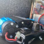 ARB air compressor converted from a portable to an on-board air compressor.