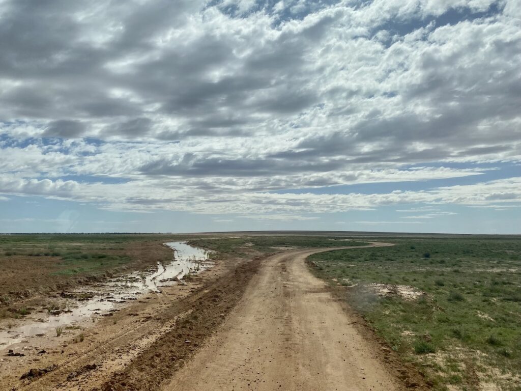 A flooded section of Cordillo Downs Road.