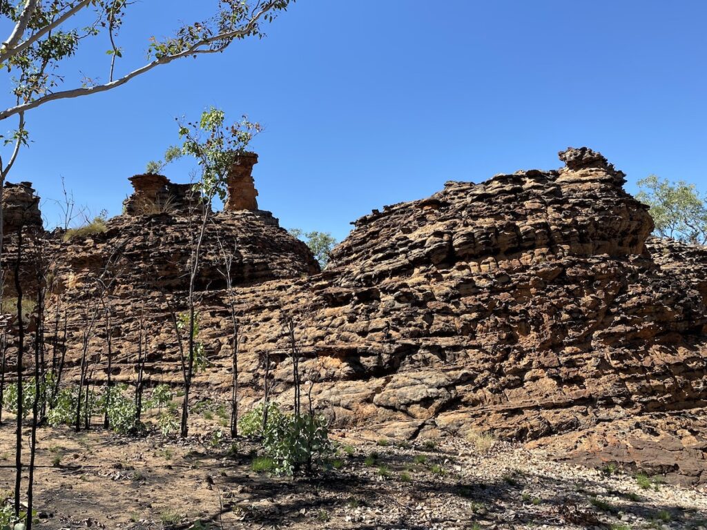 Eroded sandstone spires at Keep River National Park.