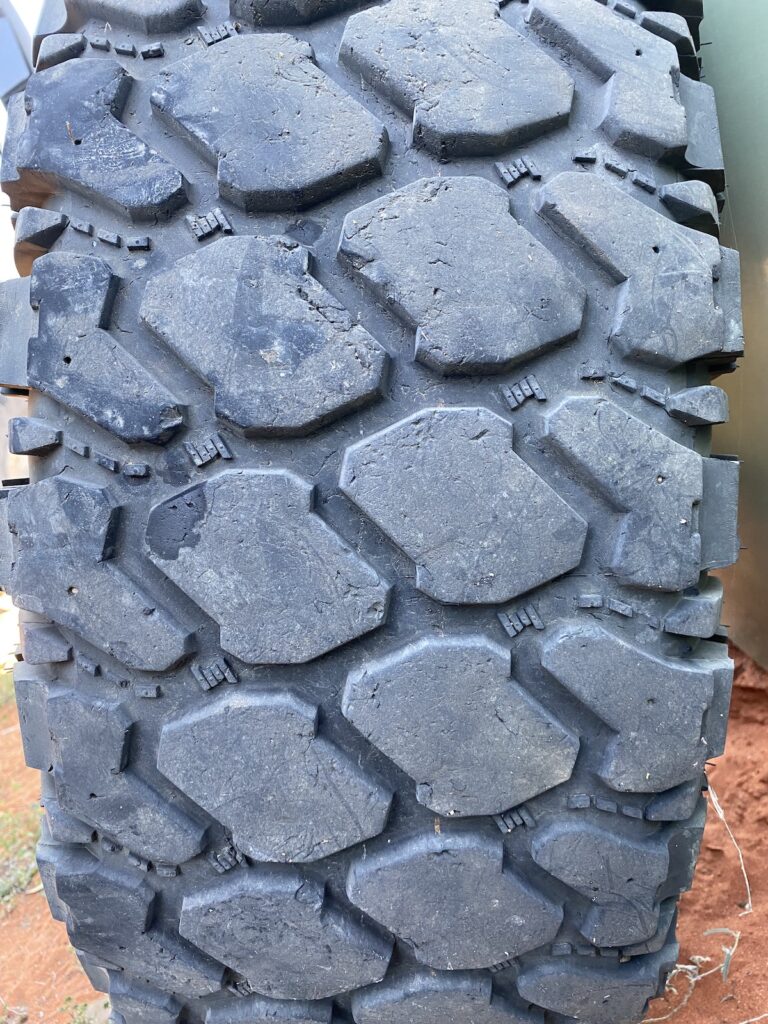 Wear of rear right Founders tyre after 25,000km.